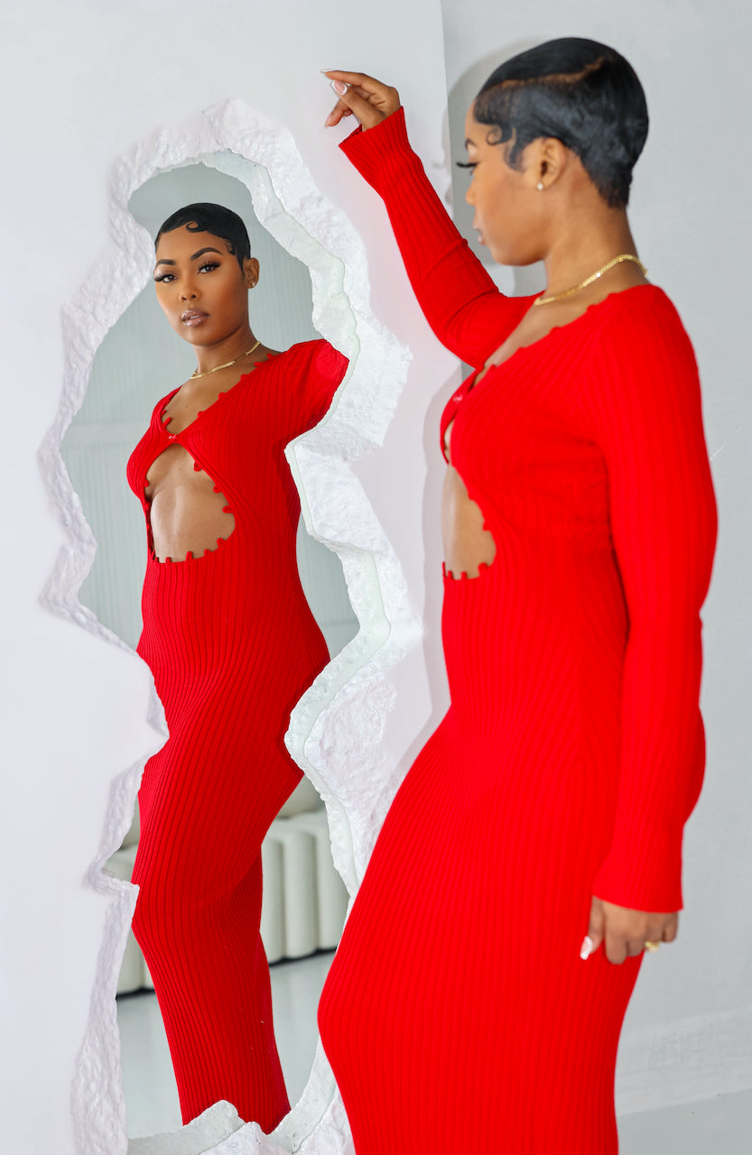 Love's Fury Midi Dress (Red)