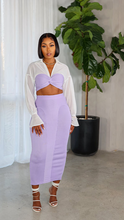 Bon Voyage Skirt Set (Lavender)