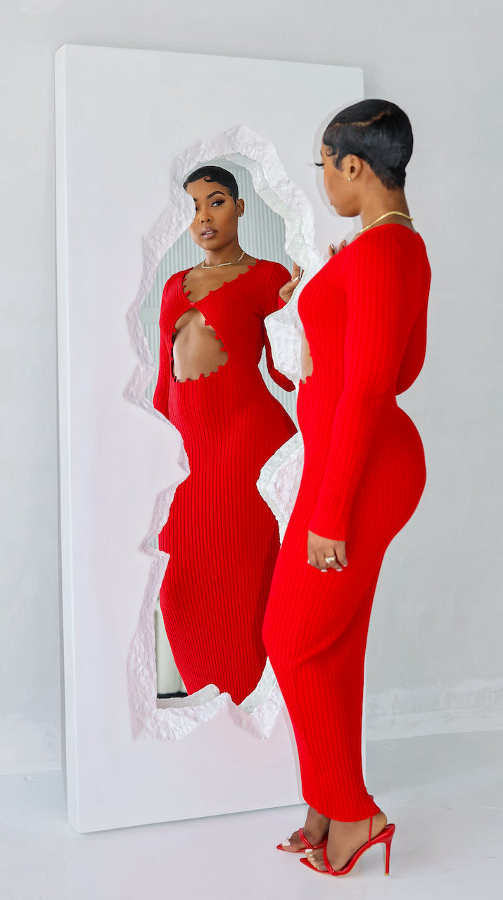 Love's Fury Midi Dress (Red)