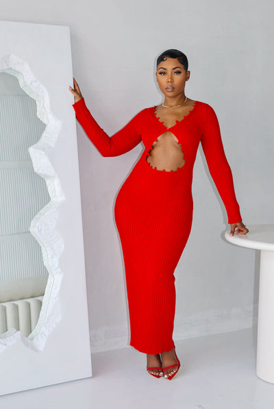 Love's Fury Midi Dress (Red)