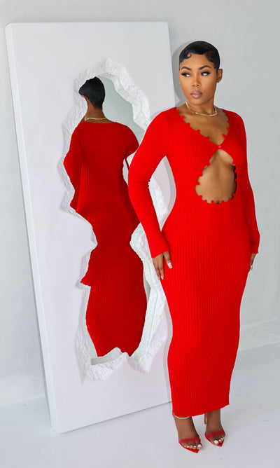 Love's Fury Midi Dress (Red)