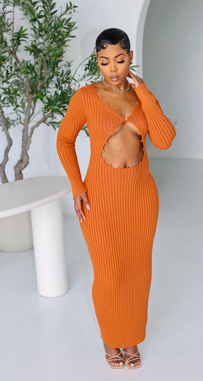 Love's Fury Maxi Dress (Rust)