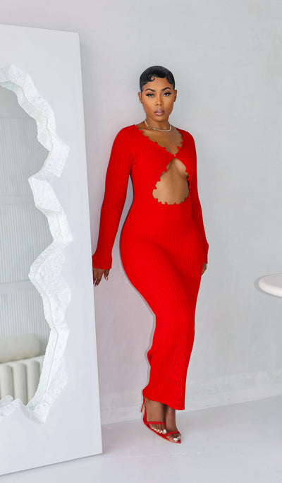 Love's Fury Midi Dress (Red)