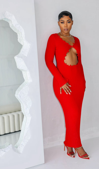 Love's Fury Midi Dress (Red)