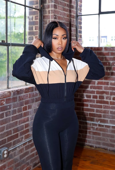 Pretty Girl Leisure Set (Black/Khaki/Natural)