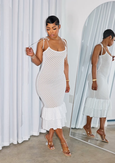 Donatella Midi Dress (White)