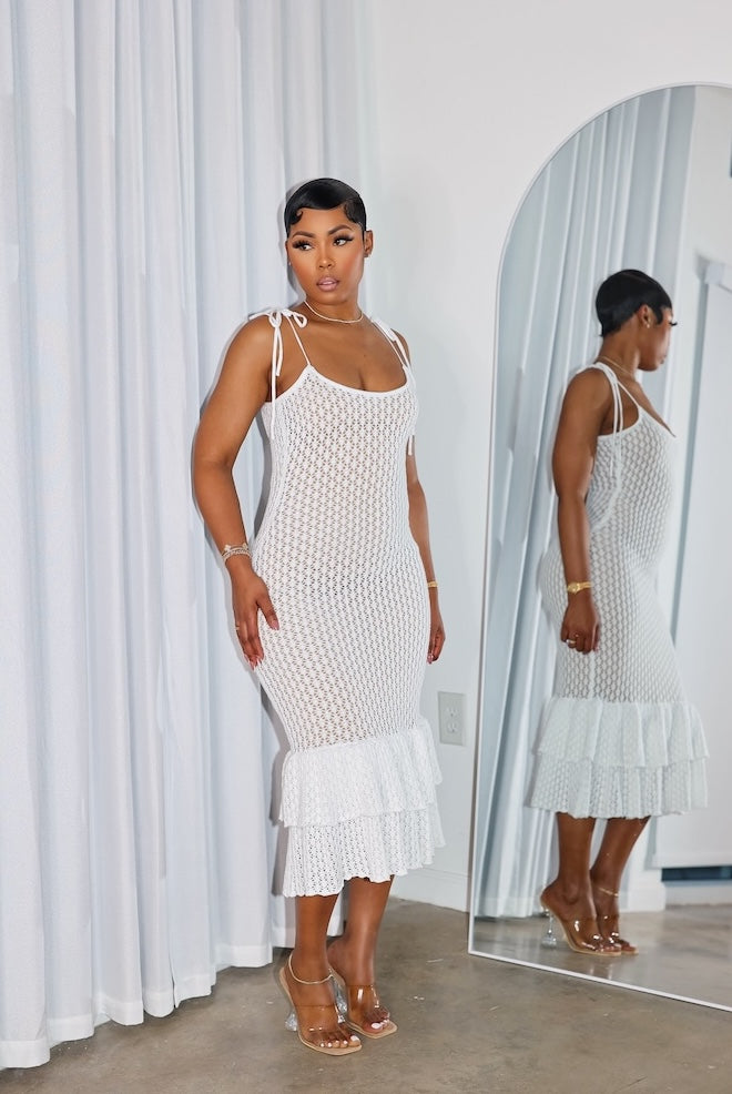 Donatella Midi Dress (White)