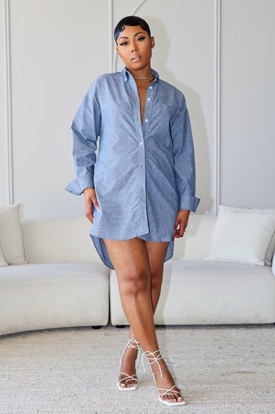 Alter Ego Shirt Dress (Indigo Blue)